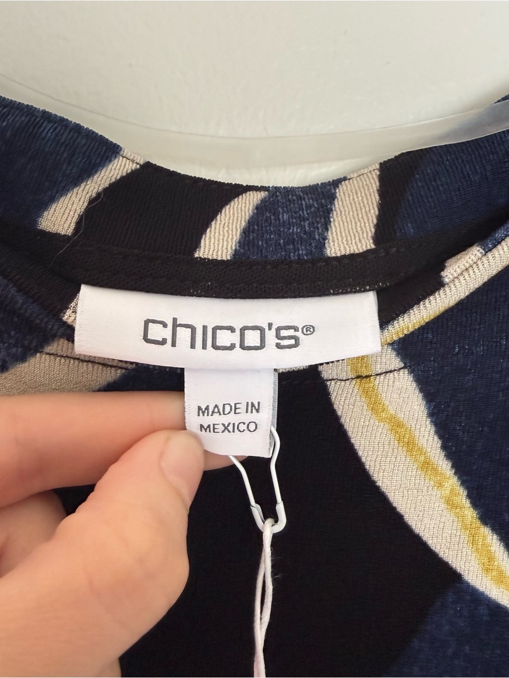 Chico's Navy and Cream Floral Travelers Maxi Dress - Picture 5 of 8
